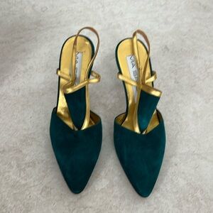 Vía spiga suede mules